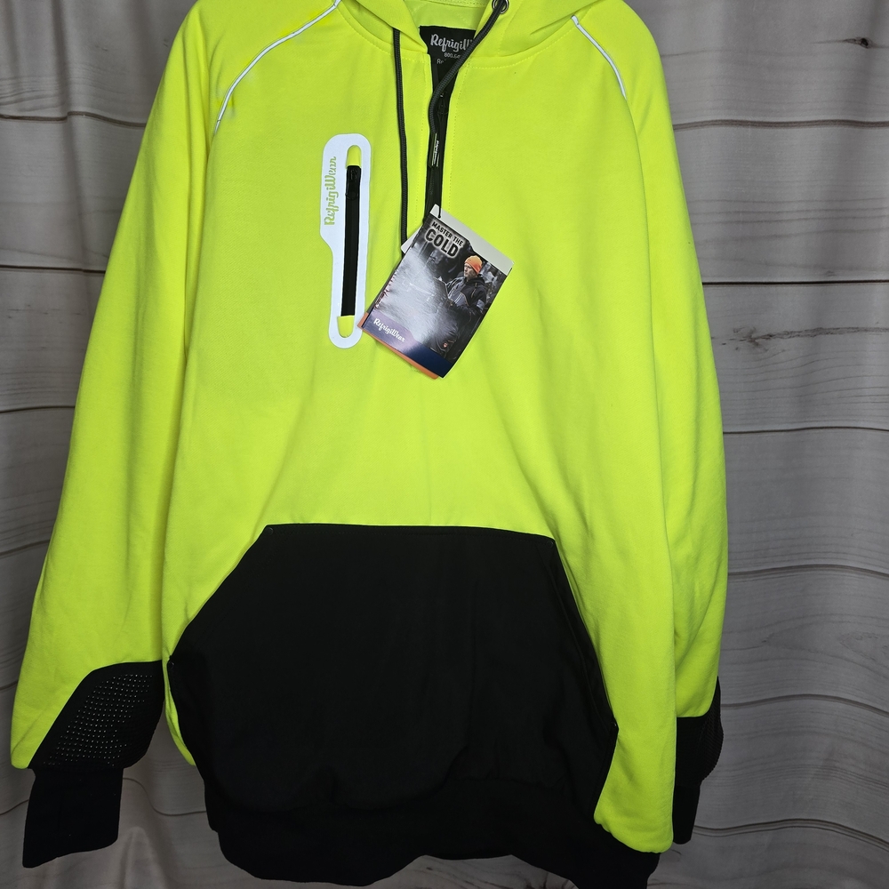 RefrigiWear Men's Performance Jacket - Neon Yellow and Black